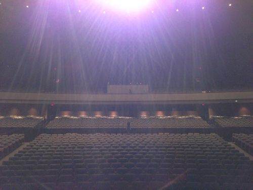 View from the stage of empty seats in the Arie Crown Theater in chicago